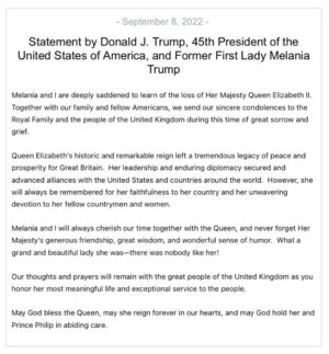 Melania Trump Instagram - Statement by Donald J. Trump, 45th President of the United States of America, and Former First Lady Melania Trump