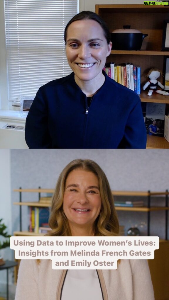 Melinda Gates Instagram - I loved talking with economist and data whisperer @profemilyoster about our many shared interests—including maternal health, women’s contributions to medicine and economics, and using data to improve women’s lives. Check out our full conversation at the link in my bio.