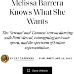 Melissa Barrera Instagram - Chatting it up with @elleusa about CARMEN and more 💙 link in stories Thank you @catrcardenas 🙏🏻