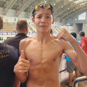 Metinee Kingpayome Instagram - 🏆Congrats to @5kye_s 1st Place Gold Medal Winner in the 400 Meter IM (14-15 age group) at the Arena Thailand Swimming Championship 2024. Making Skye Kingpayome Sharples #1 in Thailand in his age group! 👏 👏 👏  So proud of you ❤️ ❤️❤️