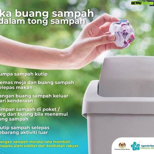Mia Sara Nasuha Instagram - Kawan-kawan tahu tak etika buang sampah ke dalam tong sampah? Senang aje. Jom baca info ni. #ANMS #sihatsepanjanghayat #MyHEALTHKKM #sihatmilikku