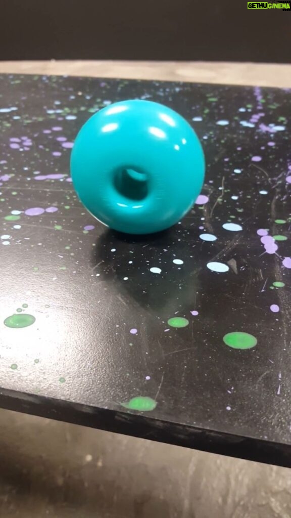Michael Stevens Instagram - The Wobblo: a cute hollow torus with a ball bearing inside #surprise #physics #funny #wobbly #physicstoy #torus