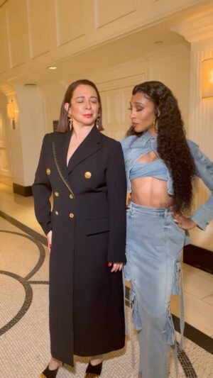 Michaela Jaé Rodriguez Instagram - #Loot link up with #mutha @princesstagram in head to toe @schiaparelli 

@shysmith 💋💕