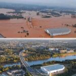 Michel Teló Instagram - A devastação das chuvas no Rio Grande do Sul deixou milhares de pessoas desabrigadas, cidades alagadas e uma série de vítimas ainda incertas. Ao todo, 154 dos 497 municípios foram afetados pelas fortes chuvas. Essas cenas são devastadoras e nos causam imensa tristeza. RS precisa de ajuda! Seja qual for a forma que puder ajudar, pode trazer esperança e reconstrução para aqueles que mais precisam. Para aqueles que desejam doar água, roupas, produtos de necessidade básica, existe um ponto de coleta no Centro Logístico da Defesa Civil Estadual, que funciona na Avenida Joaquim Porto Villanova, 201, bairro Jardim Carvalho, em Porto Alegre. vamos nos unir nessa missão de solidariedade. #riograndedosul #temporal #ajudeoriograndedosul