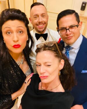 Michelle Gomez Instagram - The most wonderful night with the most phenomenal people. U know who u r. And the best bit? Always knowing when to leave the party. That’s a superpower. Next time I’ll take my readers off. 🤣🤣🤣 @viviennewestwood @silverliningopticians