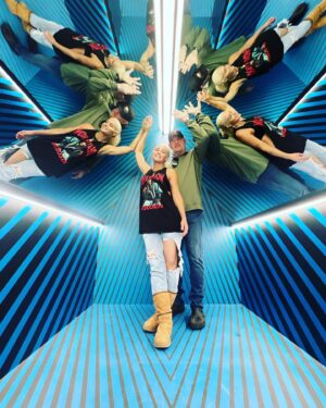 Michelle Leigh Calaway Instagram - Real talk…. @undertaker would LOVE multiples of me (all to himself of course)…& he definitely asked me to add this song🤣
.
.
Thank you @museumofillusions_austin for having our family out this morning! We all had so much fun!!!!! #grateful 💙