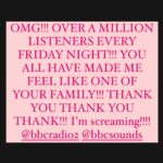 Michelle Visage Instagram - OMG OMG OMG!!!! OVER A MILLION OF YOU FABULOUS FRIDAY LOVERS!!!!! I adore you more than you’ll ever know! My love letter to YOU! THANK YOU THANK YOU THANK YOU for your love and support and for making me feel like one of your family each and every week! I’m gonna be smiling ALL DAY!! Can’t post this without thanking the hardest working team in radio @stesoftley my producer is my other half @mickycurling is the engineer of dreams and @chrislloydart is my radio and podcast tinkerbell @annielibrae is my partner in crime and I love you ALL!! Can’t wait to celebrate with you all and some killer tunes on @bbcradio2 @bbcsounds Friday night! I LOVE YOU!!!! 🇬🇧❤️ big love to my boss Helen Thomas for giving this radio chick a roll of the dice!!! LET’S DANCE!