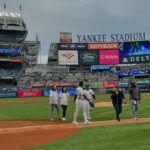 Michelle Wie Instagram - Got to check this one off my bucket list!! Thank you @delta for having us throw the first pitch at the @yankees stadium 🥰🥰 @mizuholpga @rosezhang