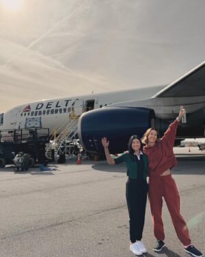 Michelle Wie Instagram - Flew @delta my entire career and I grew up dreaming of being sponsored by Delta. Pinching myself right now… can’t believe I’m gonna be in a Delta commercial with my girl @rosezhang !!! 🥹🥹