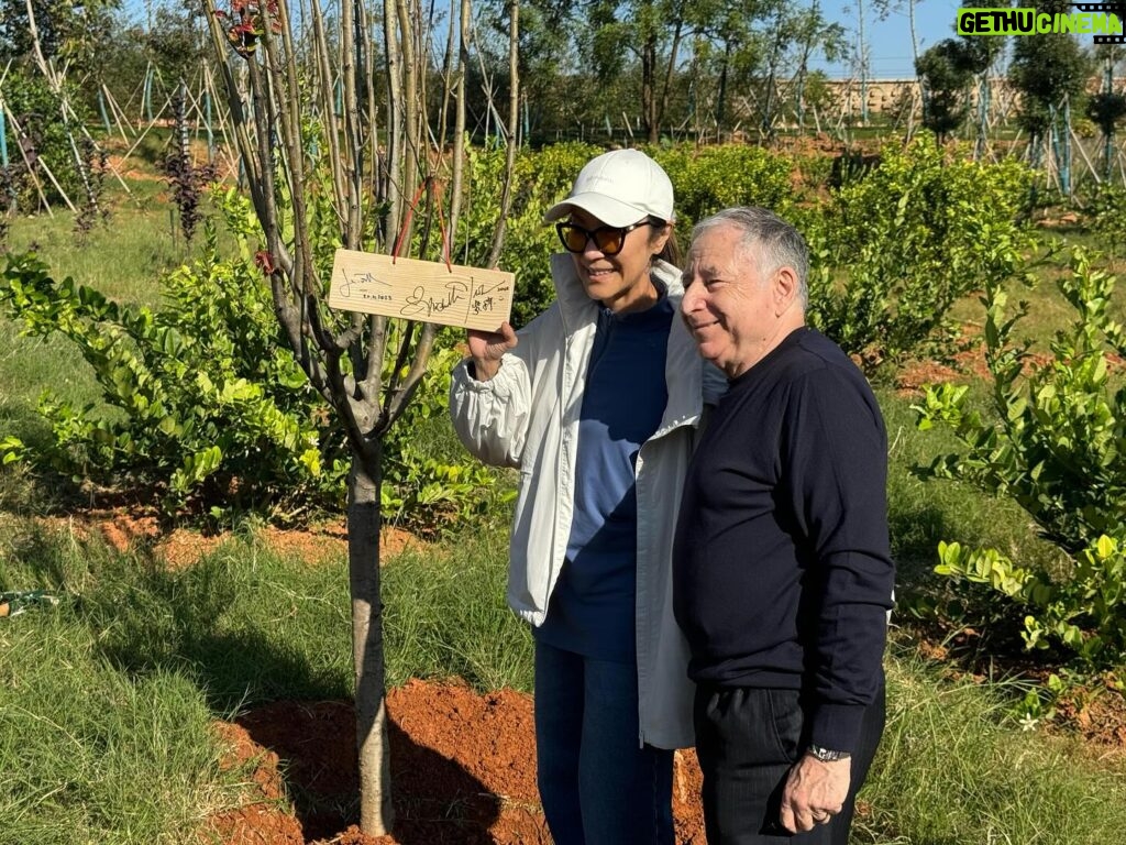 Michelle Yeoh Instagram - We planted a cherry blossom sapling… Thkq Intergral for such an inspiring visit 🥰🥰 we’ll be back 😘🌹😘