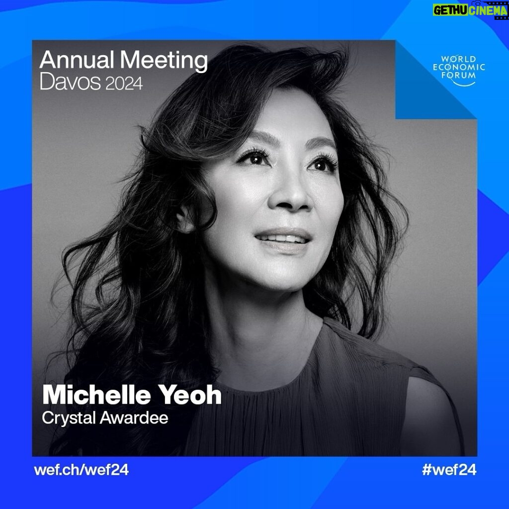 Michelle Yeoh Instagram - @michelleyeoh_official, winner of this year’s @worldeconomicforum Crystal Award, will join the Annual Meeting on 16-20 January in Davos, Switzerland. #wef24 Find out more at the link in bio.