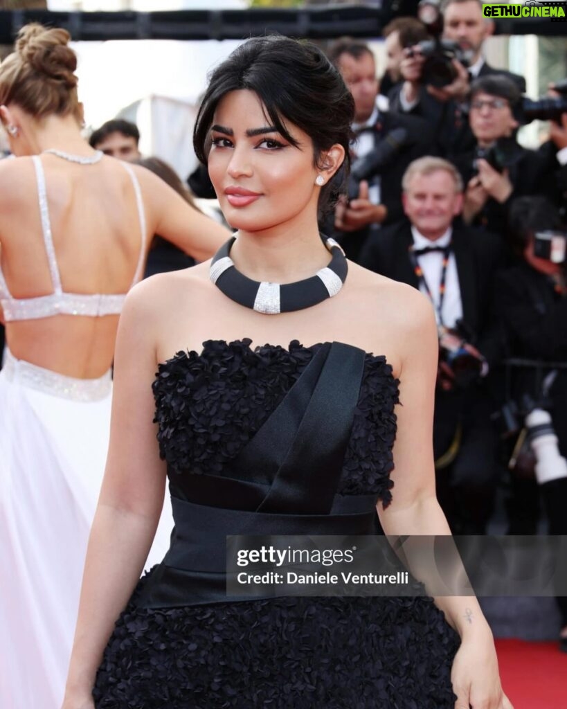 Mila Alzahrani Instagram - The 77th @festivaldecannes for the screening of the incredible “Horizon: An American Saga” by Kevin Costner with my @Boucheron family. ‎‏Had the pleasure of being the first to showcase this beautiful black Torque from the 2024 Carte Blanche collection called ‘Or Bleu.’ ‎‏Jewelry: @boucheron ‎‏Dress: @ramialaliofficial ‎‏Stylist: @osamachabbi ‎‏Makeup: @giuliacohen ‎‏Hair: @alexis.parente ‎‏Management: @wearehalocollective