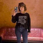 Milana Vayntrub Instagram - Love my @_ilysmih_ sweatshirt and overwear the hell out of it. I stole it from @danielkisaac and who I think stole it from someone else. I got it in a tshirt too.