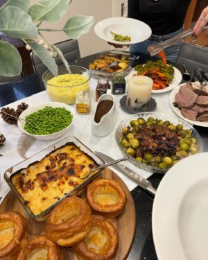 Millie Court Instagram - It’s a gavin and stacey style xmas ❤️

Big hats off to @niamhreardon_ for the Christmas spread she smashed it 💕