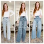 Mina Starsiak-Hawk Instagram - This is not your Basic B denim try-on!!!! ALL under $50 and all SO fun! Where my 80’s/90’s kids?! That second pair is giving me all the JNCO vibes, right?!?! #IYKYK Link to the goods in my bio 😬