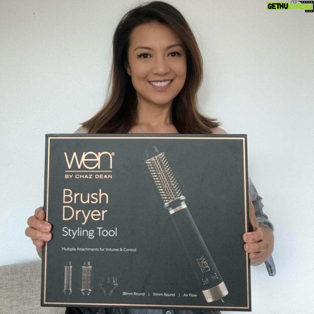 Ming-Na Wen Instagram - Thank you, @chazdean! For inventing this brush dryer and getting one in my hands!👏🏼👏🏼❤️❤️ I am so excited to use this incredible new hair styling tool. It's super lightweight and great for styling for a salon quality blowout at home. It's an excellent blowdryer too and doesn't scorch the hair. 🥰 Avail and on sale right now at @qvc too. I'm getting several as gifts because it's THAT AWESOME. 👍🏼#winwin #wengirl #hair