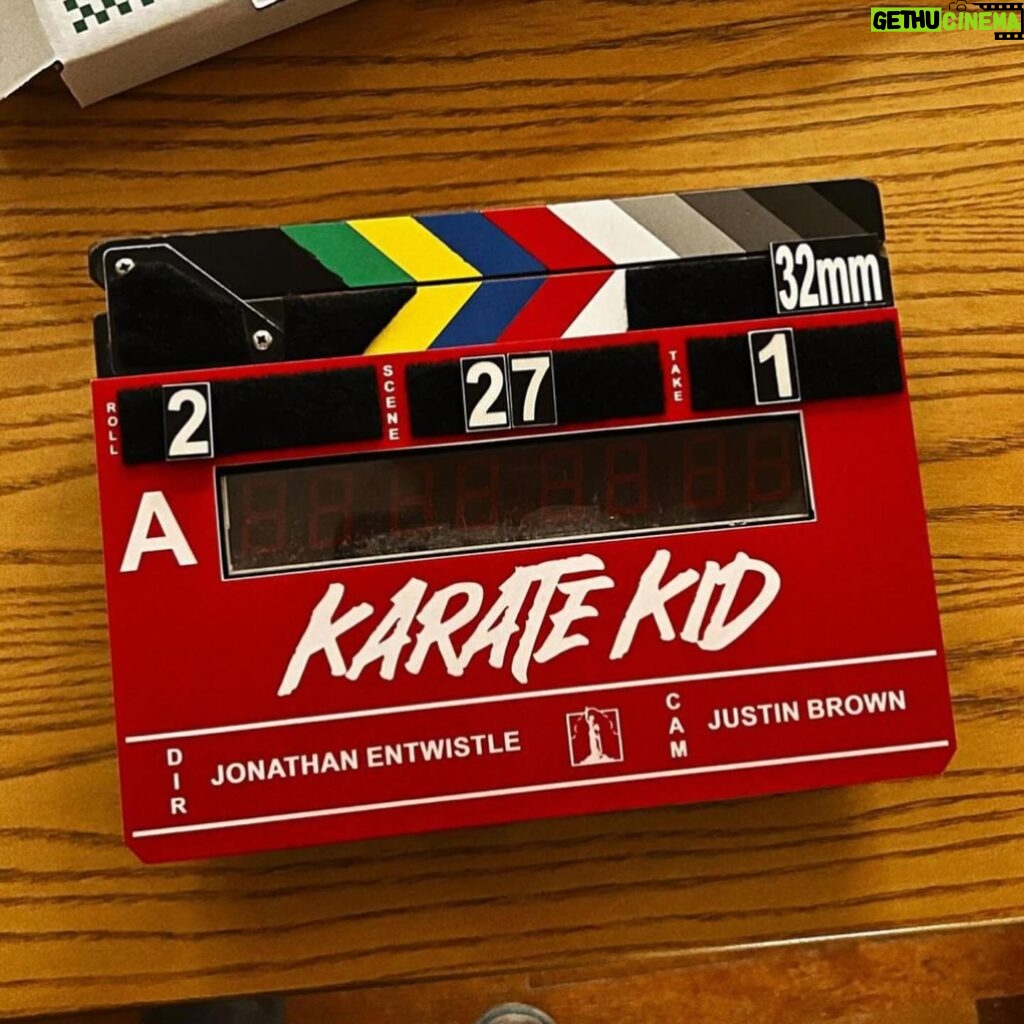 Ming-Na Wen Instagram - Day 1 🥋 Clapboard photo credit: justin brown Big hug to my awesome managers at @link_entertainment1 for the lovely flowers.🌹🌻💐💖❤️ #karatekid #blessed