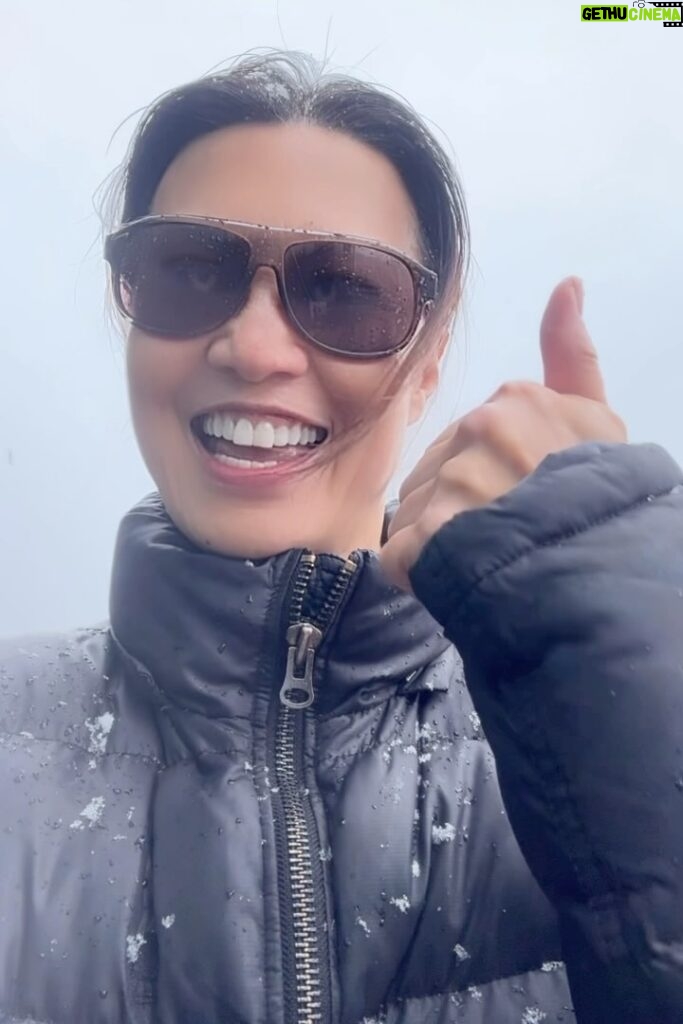 Ming-Na Wen Instagram - So this is spring in Montreal, eh? ❄️❄️❄️ Also, the fierce wind is whipping the snow so hard, I needed to wear my sunglasses to avoid an eye injury!😂😎 #onlocation #karatekid