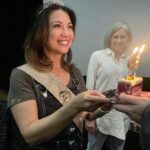 Ming-Na Wen Instagram - My husband is the most wonderful man. I am very lucky to have him, love him, and adore him. But this guy DOESN'T LISTEN! I told him I didn't want a surprise birthday party or a big party at all. I just want a quiet get together. He has gotten me many many times with surprise parties. I fall for it EVERYTIME!! So he said he would agree to my demands for no surprise party. He LIED!!!😡 On Oct 27th, we were going to #taylorswifterostourmovie. I was dressed in overalls with no makeup. Totally not prepared for what was about to happen. Obviously!! When everyone yelled "SURPRISE!"....it took me several seconds to register that it was for me. I couldn't believe it.🎂🎊🎂🎁🎂🥳🎊 Damn you, Eric! You got me again! It turned out to be a fun night, dancing in the theatre to #TaylorSwift (who's truly amazing! I consider myself a #swiftie now.) and eating cake with phallic decorations. At least I thought they were. 😏 Thank you to all my friends who participated in this great surprise and helping me celebrate my birthday early last month. It is such a blessing to have so much love and friendship. Even with a husband who doesn't listen and lies. He's a keeper! ❤️❤️🥰🥰❤️❤️❤️❤️❤️❤️❤️❤️ But that was only Part 1 of his diabolical plan for surprise birthday parties!