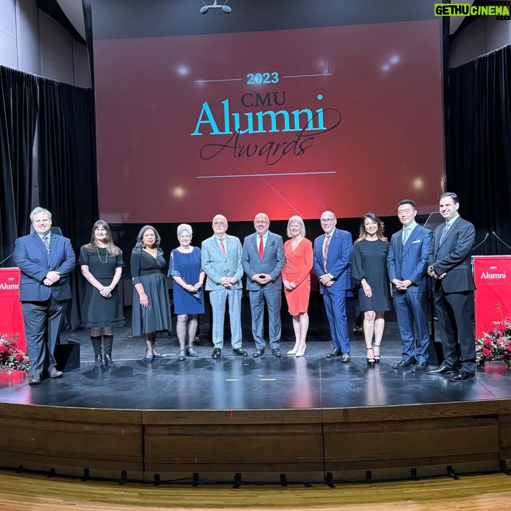 Ming-Na Wen Instagram - MORE #PittsburghPride!🙌🏼❤️ Last month, I was honored with a @carnegiemellon alumni award. My heart swells with gratitude. Quite a journey for this Chinese-American who have had many obstacles and struggles pursuing my dream to be an actress. To be back on stage at the Kresge Theatre where I honed my craft so many years ago to accept this award was a bit surreal, emotional and beautiful. This recognition means the world to me. What a spectacular journey! Thank you, #CMU!!❤️🖤❤️🖤 Truly a special night. -Love that Eric was able to come out and share this memorable event with me.🥰❤️ -Grateful to have my "cheerleader mom," Dr. Judy Hulick, (she's my Mt Lebanon HS Latin teacher) and her daughter Rachel for joining in the celebration. -Reuniting with my dance teacher, Judy Conte!❤️ -Fun meeting everyone, especially the @cmudrama students. Watch out world! New great talents coming your way! -Thank you, @robearamirez, for hosting our q&a panel. You're awesome! -Thank you, Carolyn Hess Abraham, for all you do! -Thank you to the CMU alumni board and @carnegiemellonalumni for choosing me among so many incredible alums honored this year. Thank you, Dean Poole, for hosting lunch for us honorees. -Thankful, #CMU, for the training, the forever friends and the wonderful teachers. A proud alum here. GO, TARTANS!!👏🏼💪🏼🥰❤️