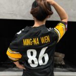 Ming-Na Wen Instagram - 🖤💛Go, STEELERS!!🖤💛 Look who's twirling the #terribletowel tomorrow at Arcisure Stadium!! I am honored and excited to be kicking off the game tomorrow (Steelers vs Patriots ) in my hometown of Pittsburgh, PA! 🏈🏈🏈🏈🏈🏈🏈 Soooo excited! See all you Yinzers there!! Thank you to the @steelers for my own named jersey! I LOVE IT!❤️🥰😘 🖤💛🖤💛🖤💛@nfl #pittsburghgirl