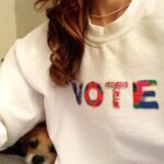 Minka Kelly Instagram – Spread the word and make your voice heard!
My friends @shoprhode made this cozy VOTE Sweatshirt which is locally crafted in Los Angeles and ⁣100% of profits will be going toward civic engagement and voter education campaigns.⁣
⁣Freddy approves. 
#VOTE⁣
#ontheRHODE⁣