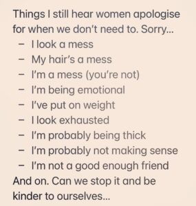 Miranda Hart Instagram - If we can stop apologising for the things we have been led to believe we need to, we will start to free others to do the same. Free yourself and be kind to yourself and you are naturally doing the same for another. 🧡