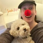 Miranda Hart Instagram - Yes of course I tried to put the @comicrelief best nose ever on my dog first… I’m not an idiot… All monies from sales of nose at Amazon go to amazing projects to help people in need. And it’s very cheering to wear. ❤️🔴