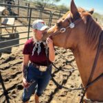 Miranda Lambert Instagram - Country and Western! 🐴🧡🌵🏜️☀️ Went back out west to AZ to visit @kenda_lenseigne again and to learn from the master. This time I brought @brendanjmcloughlin along for the ride. Literally. He doesn’t ride but figured it all out pretty quick. Kenda, you made a cowboy out of our NYC boy. 😂🤠🐴. We celebrated 5 years married on horse back this year. Love ya babe. ❤️ couples who cowboy together …. 1. Me and my gal pal / the boss @kenda_lenseigne (missing you @samanthacrook1 ) 2. Brendan and Justin, me and Cool and some new friends on a looong loooong trail ride to @haroldscorral thanks to @therealrussoresidential 😂 3. Cool and I getting to know eachother and me trying to hit my dang targets. 4.Brendan and Savvy haulin ass on his first run ever! Slow down! 😂 (@samanthacrook1 OMG )😂😂 5. Learnin to sort cows. 6. Cool and me 🧡🐴 love at first ride. 7.❤️ 💍5 years 8. The Boss on Charles. 🤠😲🤯 Cave Creek, Arizona