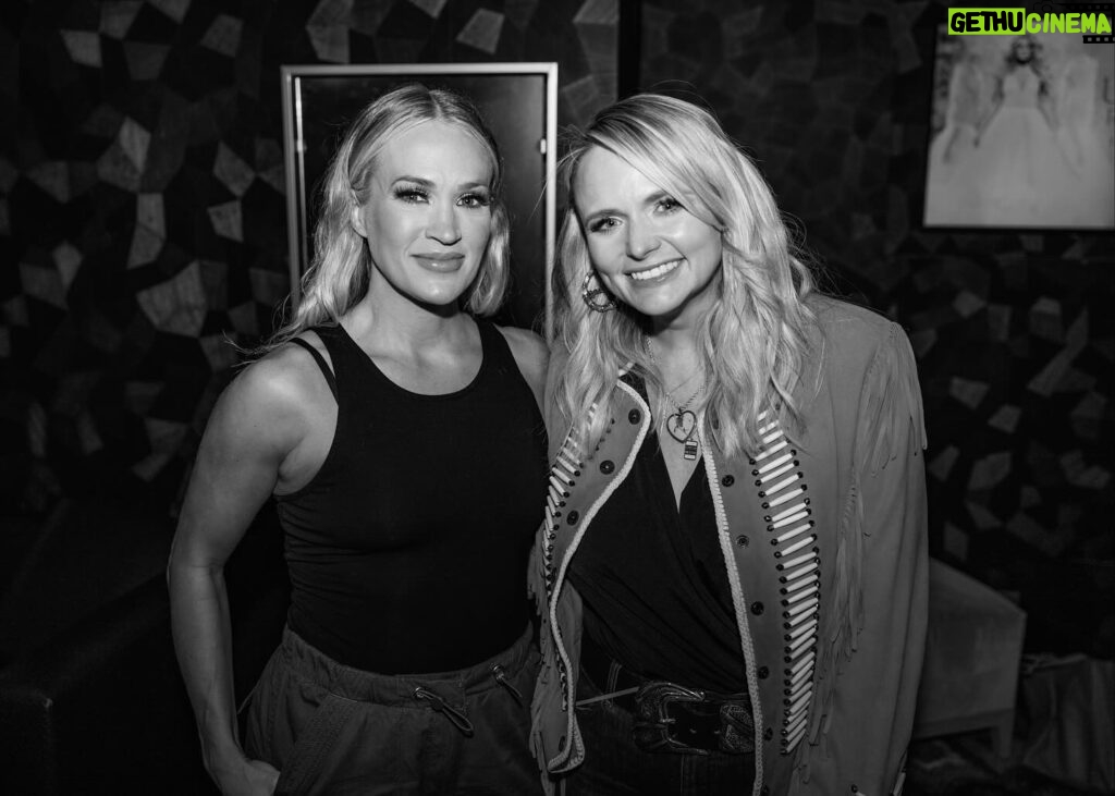 Miranda Lambert Instagram - Got to see @carrieunderwood in Vegas last night at her Reflection residency. This show is so well thought out and it is a perfect reflection of her and what a career she has built. The lights, fire, music, production, sparkle’s and most importantly that voice. Carrie, you are an icon in every sense of the word. We’ve both been on this journey for 20 years and I’m proud of both of us for staying the course and dreamin’ big. Like you said , cheers to us and I’m proud to be in your corner . Thanks for having me last night. Blown away. Literally. 😘Also y’all, last slide will take you to church! 🙌🙏