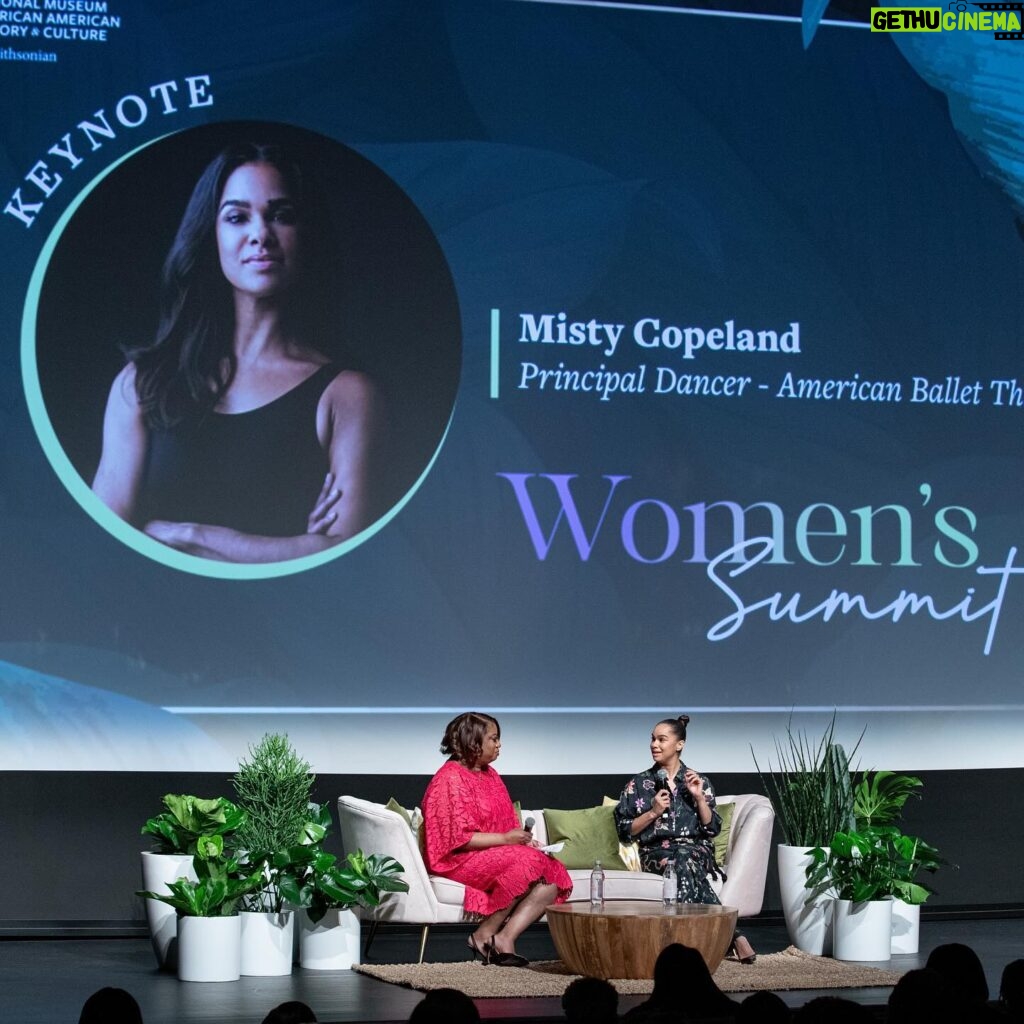 Misty Copeland Instagram - Thank you to @smithsonian for having me as a keynote speaker for your Women’s Summit! It was so wonderful to share my story and meet so many of you ❤️
