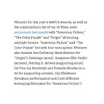 Misty Copeland Instagram - So proud of our fearless leader and co-founder @mistyonpointe being honored by the African American Film Critics Association with their Innovator Award which recognizes individuals who have made important contributions to film and beyond. Among the other awards honorees: George C. Wolfe, Jeffrey Wright, Ava DuVernay, Coleman Domingo, and Lily Gladstone ✨✨