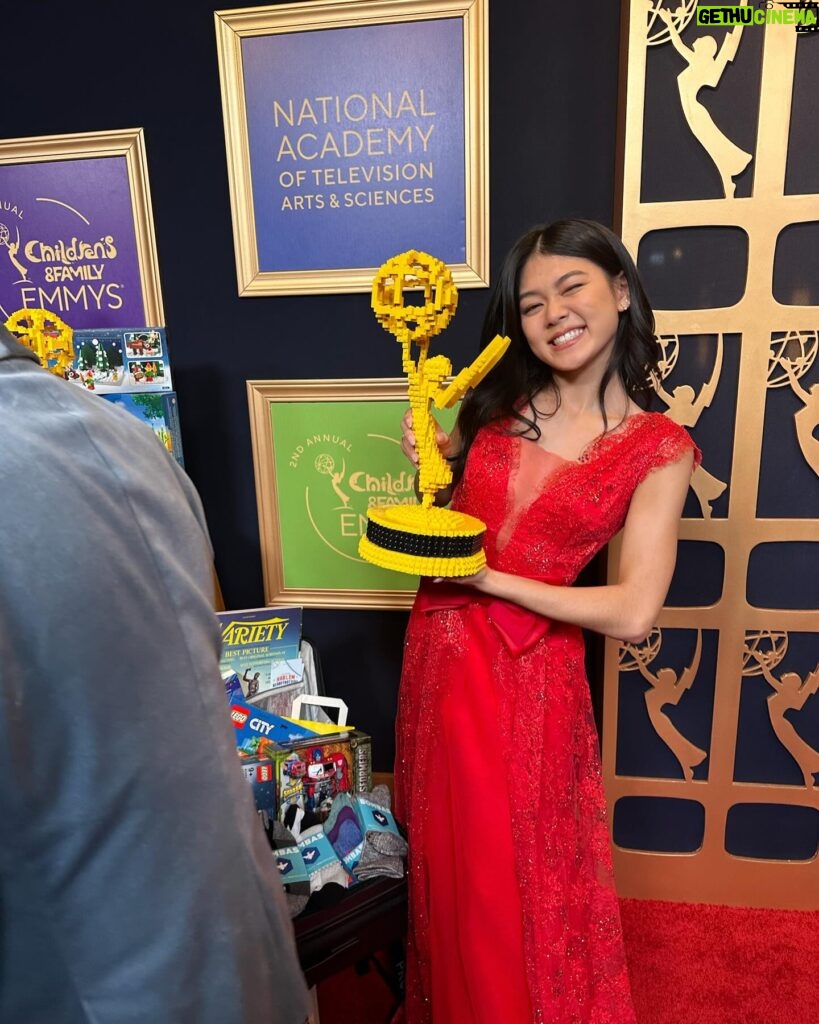 Momona Tamada Instagram - the children’s and family emmys!! thank you for such a great night #childrensemmys 💫❤️ i feel so grateful to have been nominated again this year!! a huge congrats to the oni team for taking home 3 emmy wins! what an incredible way to close the chapter that has been ~oni: thunder god’s tale~ ❤️ i love you all ❤️ a special shout out to @dicetsutsumi -this project connected with my childhood in more ways than you could imagine. thank you for allowing me to be a part of it❤️🌙 👗 @rodarte @samanthamcmillen_stylist thank you for this gorgeous dress !!! i didn’t wanna take it off :) 💗 🎀 💄 @fa.rm.er @yukari.makeup thank you both for making me look pretty heheheee!!