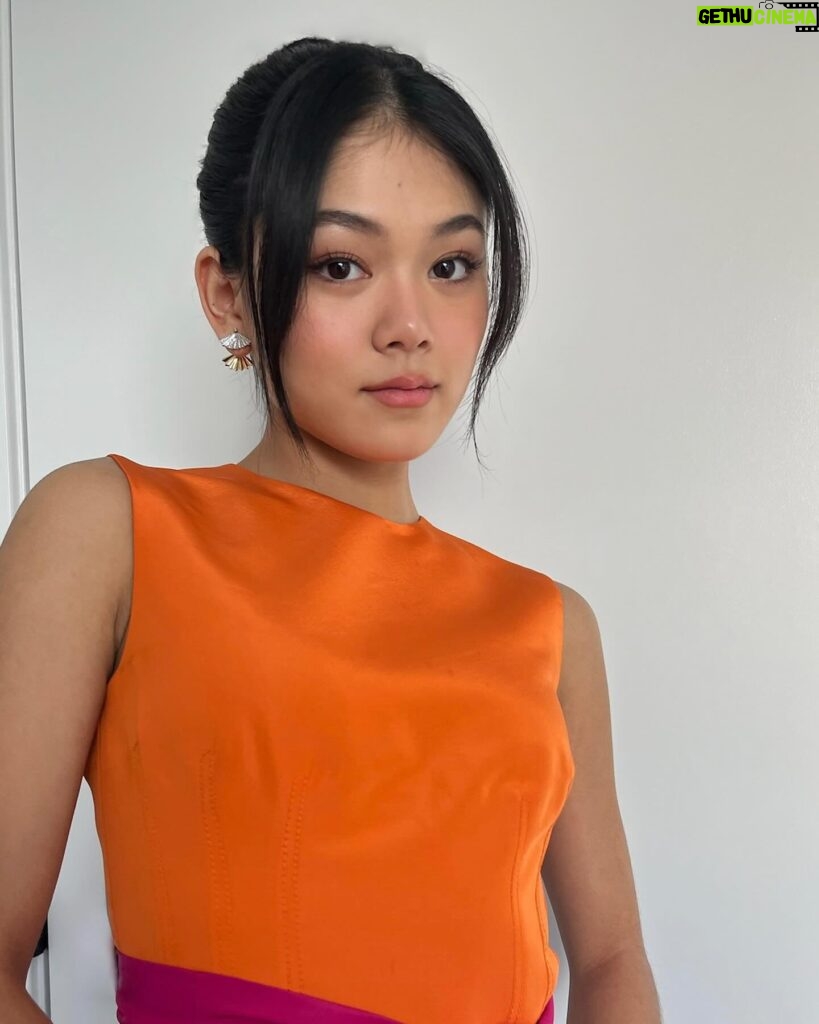 Momona Tamada Instagram - thank you @character.media for having me! 🧡🩷🩵 the unforgettable gala is always one to remember and i’m so lucky to have this community!! 👗 @samanthamcmillen_stylist @carolinaherrera 🎀 💄 @fa.rm.er @yukari.makeup