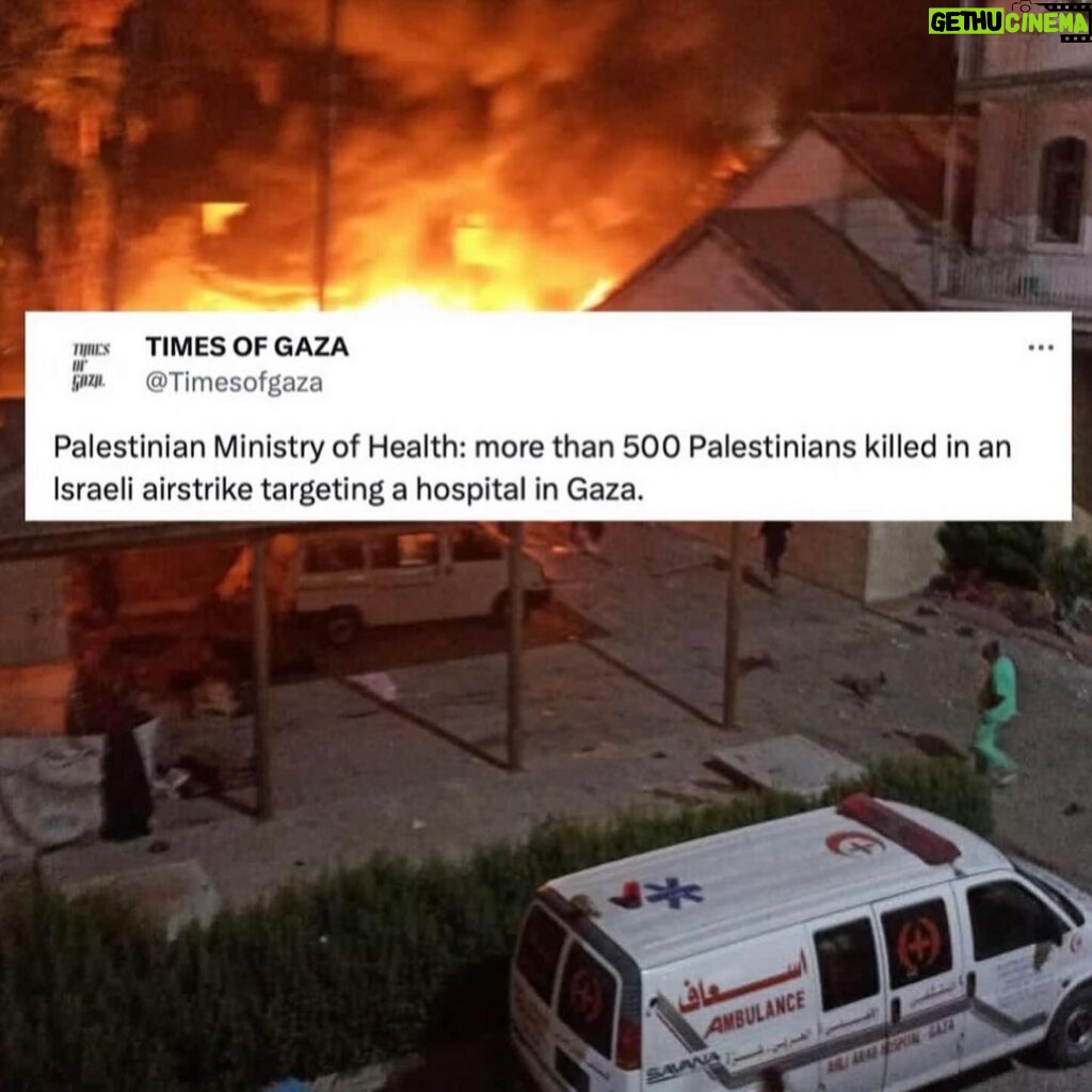 Mona Farouk Instagram - #arrestnetanyahu #warcriminal #childkiller #genocideingaza They're bombing hospitals now! More than 1000 Palestinians were killed. If you're tired of seeing this imagine living it! Humanity has failed. #مجزة_مستشفي_المعمداني_جريمة_حرب 🇪🇬 #مصر #🇪🇬 #فلسطين #🇵🇸 #غزة #الله_أكبر #حسبي_الله_ونعم_الوكيل #مع_فلسطين #فلسطين_حرة #ندعم_فلسطين_فليدعم_العالم_فلسطين_🇵🇸_❤️_🇪🇬 #بدعم_فلسطين_من_كل_قلبي #الله_ينصركم يارب انت مطلع علي القلوب يارب ياكريم ياحي ياقيوم يا مغيث أغثنا يامجيب الدعاء يارحمن يارحيم اللهم اجعل هذا البلد آمنا مطمئناً وسائر بلاد المؤمنين والمسلمين والمسلمات الأحياء منهم والأموات إنك قريب يارب العالمين آمين 🤲🏻 آمين 🤲🏻 يارب 🤲🏻 العالمين 🙏🏻🇵🇸🇪🇬 #الدعاء #الدعاء_يرد_القدر #مني_فاروق #mona_farouk #ادعوا_فلسطين_غزة_الاقصي #غزة_تحت_القصف #غزة_في_قلوبنا #فلسطين #فلسطين_في_القلب #فلسطين_قضيتي #فلسطين_تقاوم #فلسطين_في_قلوبنا