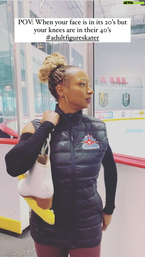Monique Coleman Instagram - People always tell me how young I look, but sometimes skating makes me feel my face and body are in different decades 🤣⛸️ #adultfigureskating #usfigureskating #skatingisforeveryone #mightymo 🎥 @falonmei