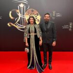 Mounia Lamkimel Instagram - @marrakechfilmfestival 💍: @naamanadil 👗: @zor.creations 👔: @zaim_lux #marrakechfilmfestival #red_carpet #20th #edition #mounia_lamkimel #mounialamkimel #مونية_لمكيمل #couple #couples #couplephotography #festival #vibes