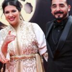 Mounia Lamkimel Instagram - @marrakechfilmfestival @naamanadil 👗: @zor.creations 💪♥️ #redcarpet #festival #cinema #actress #actresshot #couple #light #shining #caftanmoroccan #caftan #mounialamkimel #mounia_lamkimel #سينما #قفطان #قفطان_مغربي #مهرجان #مونية_لمكيمل