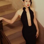 Myolie Wu Instagram - Throw back to this beautiful dress I love 🌹🖤 @magdabutrym #magdabutrym