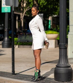 Nafessa Williams Instagram - Lock me up and throw away the MF keyyyy 😜

Btw, I’m a r&b girly and the @thekingdream needs to give us another album. I love full albums. Something I can listen to from start to finish. What’s yall favorite r&b album ever? 

Thank you @goodamerican for my dress 

#fashion #music #album #explore #foryou