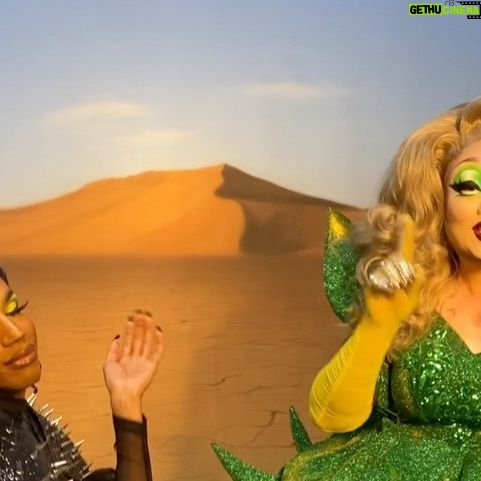 Naomi Smalls Instagram - Kimberly Chi. CEO, mogul, best friend, cinnamon roll etc. @kimchi_chic So proud of everything you have accomplished and thank you so much for collaborating with your #1 fan (me). 2 queens 1 Desert coming soon to @kimchichicbeauty 💛🌵💚 promo by: @ashdanielsen @mostlyjune_