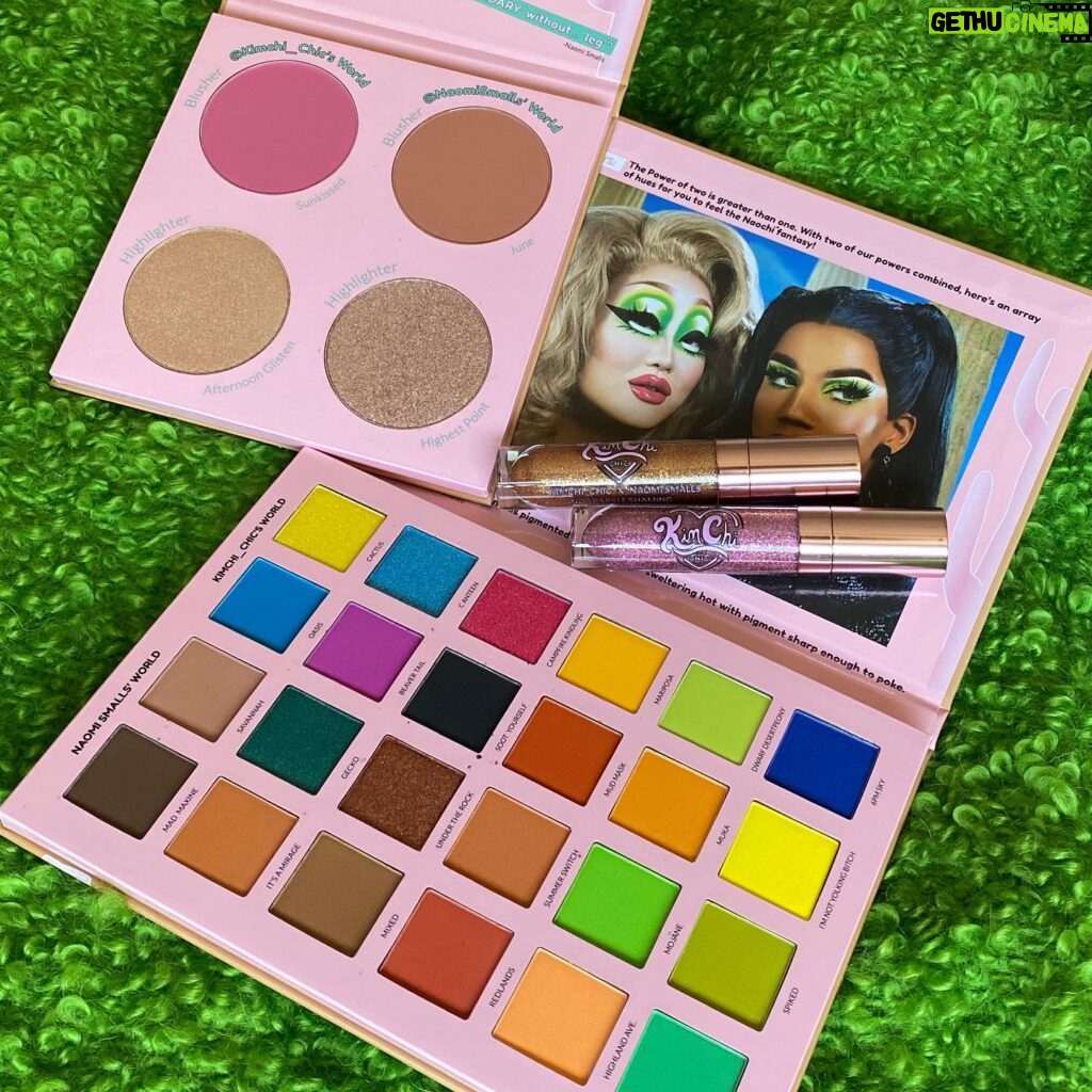 Naomi Smalls Instagram - 2 Queens In 1 Desert. @kimchi_chic x @naomismalls for @kimchichicbeauty 🌵 first ever drag queen on drag queen makeup collaboration. Featuring Sunkissed In June, No Sparkle Shaming, and Mad Maxine, Soot Yourself! Coming this week to KimChiChicBeauty.com