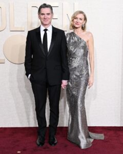 Naomi Watts Instagram - Date night was a grand glitter-fest @goldenglobes ✨🏆 Dress: @Fendi Styling: @jeanannwilliams  Hair: @marki Makeup: @romyglow Nails: @tlsutter