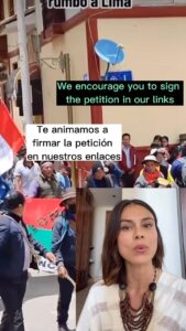 Nathalie Kelley Instagram - “Exigimos el fin de todas las formas de gobierno construidas sobre sistemas coloniales de racismo, extracción y explotación. Exigimos una nueva constitución y un nuevo gobierno plurinacional donde los Derechos de la Naturaleza estén consagrados en la ley y las comunidades indígenas tengan soberanía y autonomía sobre sus vidas y tierras. ” Video Sources: @solischa_20