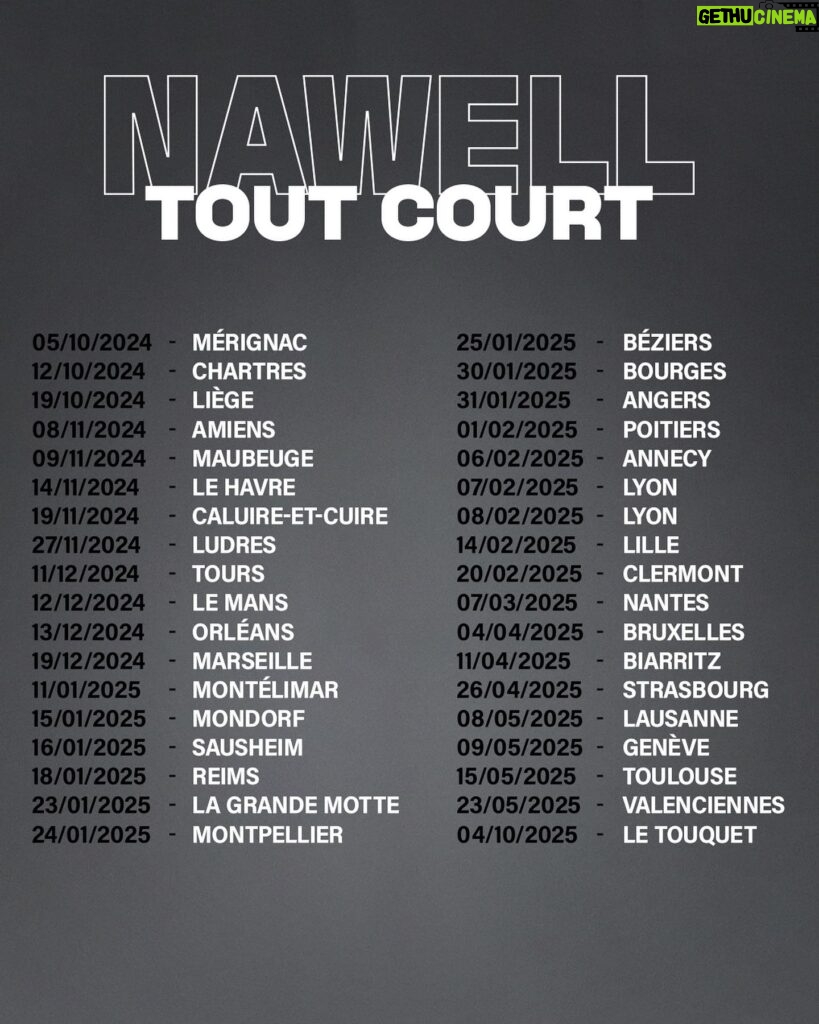 Nawell Madani Instagram - Voilà, c’est le retour! Impatiente de vous retrouver. Je ne vais pas dire que c’est le spectacle de LA MATURITÉ même si j’ai failli l’appeler comme ça 🤦🏽‍♀️ En gros plus envie de faire semblant…avec ce spectacle je serai plus VRAIE que jamais ( j’ai failli l’appeler comme ça aussi 😓) Une version de moi encore plus BRUTE ( ce titre la aussi j’y ai pensé) Moi même face à vous pour vous divertir ♥️ Nawell tout court ( à votre service) Merci au grand Jean Baptiste MONDINO pour cette photo et à toute l’équipe! Merci @fasmer_insta pour le design 🔥 On part sur la route avec @agapeprod.fr dans l’unique but de vous faire kiffer 🙏🏽 INFOS DANS MA BIO ⬆️