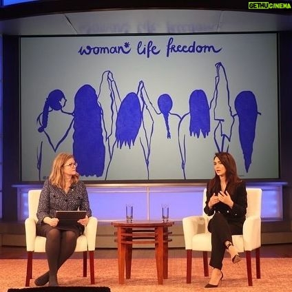 Nazanin Boniadi Instagram - It was a pleasure to join Dean Alyssa Ayres of the George Washington University Elliott School of International Affairs for an inspiring evening with GW students. We discussed #WomanLifeFreedom, the ongoing struggle of the Iranian people against tyranny, the role of unity and how to be an effective advocate agitating for democracy. The students asked incredibly insightful and informed questions – the future is bright. Link in bio.
