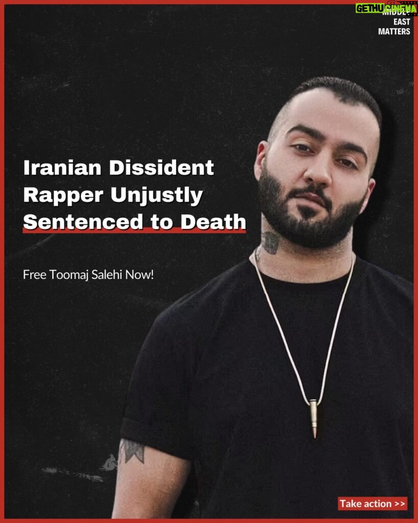 Nazanin Boniadi Instagram - Prominent Iranian rapper Toomaj Salehi has been sentenced to death by an Islamic Revolutionary Court on charges of “spreading corruption on earth.” Toomaj was initially violently abducted and detained by authorities in October 2022 for supporting the nationwide anti-government protests triggered by the killing of 22-year-old Mahsa Jina Amini by the morality police in Iran. He is known for using his lyrics to openly and courageously criticize the regime in Iran on issues such as corruption, widespread poverty, state executions, women’s rights, and the killing of protesters. Swipe to read more about his case and take action. 🚨 WHAT CAN YOU DO: 1. Sign the 2 petitions in our bio. 2. Send an automated tweet to officials. 3. Use our email template to send emails to officials. 🔗 All links in our bio. #ToomajSalehi #FreeToomaj #توماج_صالحی