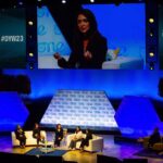 Nazanin Boniadi Instagram - I attended @oneyoungworld to share my journey in activism, but left having learned far more than I could possibly impart. While dictators are platformed at the UN, this summit belongs to the young leaders of the world who are impacting positive change. Courage surrounded me as I joined fellow panelists Hasina Safi, Nazanin Zaghari-Ratcliffe, @marziehhamidi.official to discussed the plight of Afghan and Iranian women. Special thanks to moderator and OYW Managing Director @ellarobertson_ . After a powerful keynote by mental health advocate @lucyhale, I was honored to introduce delegate David Johnson to speak. At 24, he is not only in his final year of medical school, but also founder and president of @letsunpackitco, a youth led movement to build hope, end stigma and demand action to make mental health a reality for Caribbean youth. I also feel immensely empowered and filled with hope after an intimate discussion with leading delegates from across the world. Among them, @crystalasige (Member of Parliament Kenya), @samuelcogolati (Member of the Chamber of Representatives or Belgium), and Anxhela Bruci (anti-human trafficking advocate). These are not just the leaders of tomorrow, they are leading today! Which is why the future looks so bright.