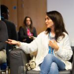 Nazanin Boniadi Instagram - I attended @oneyoungworld to share my journey in activism, but left having learned far more than I could possibly impart. While dictators are platformed at the UN, this summit belongs to the young leaders of the world who are impacting positive change. Courage surrounded me as I joined fellow panelists Hasina Safi, Nazanin Zaghari-Ratcliffe, @marziehhamidi.official to discussed the plight of Afghan and Iranian women. Special thanks to moderator and OYW Managing Director @ellarobertson_ . After a powerful keynote by mental health advocate @lucyhale, I was honored to introduce delegate David Johnson to speak. At 24, he is not only in his final year of medical school, but also founder and president of @letsunpackitco, a youth led movement to build hope, end stigma and demand action to make mental health a reality for Caribbean youth. I also feel immensely empowered and filled with hope after an intimate discussion with leading delegates from across the world. Among them, @crystalasige (Member of Parliament Kenya), @samuelcogolati (Member of the Chamber of Representatives or Belgium), and Anxhela Bruci (anti-human trafficking advocate). These are not just the leaders of tomorrow, they are leading today! Which is why the future looks so bright.