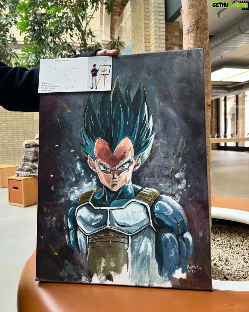 Ne-Yo Instagram - I met an incredible young artist and he blessed me with a painting of one of my all time favorite Dragonball Z characters!! PRINCE VEGETA FOR LIFE!!! Much love to @aran.artist KEEP GOING YOUNG SIR!! GREATNESS AWAITS! Much love to you and your beautiful family. And thanx again for the incredible painting!